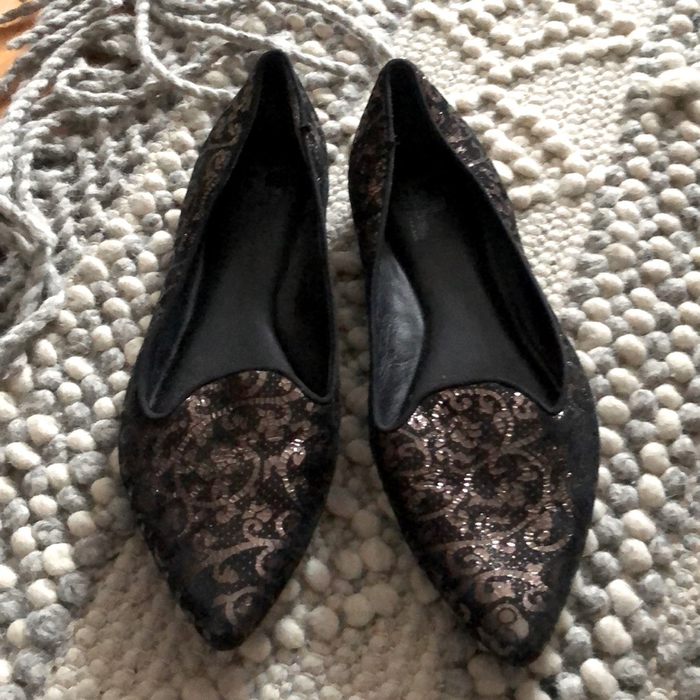 Belle by Sigerson Morrison Flat Ballet Retro Paisley Sparkle 70s